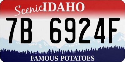 ID license plate 7B6924F