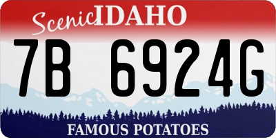 ID license plate 7B6924G