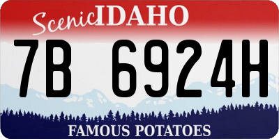 ID license plate 7B6924H