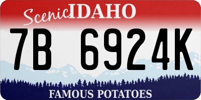 ID license plate 7B6924K