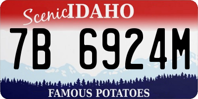 ID license plate 7B6924M