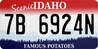 ID license plate 7B6924N