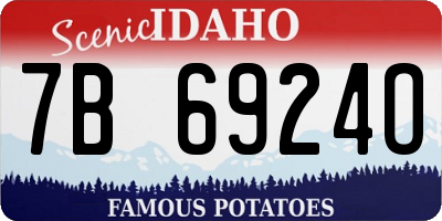 ID license plate 7B6924O