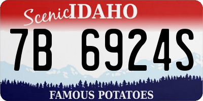 ID license plate 7B6924S