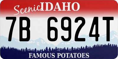 ID license plate 7B6924T