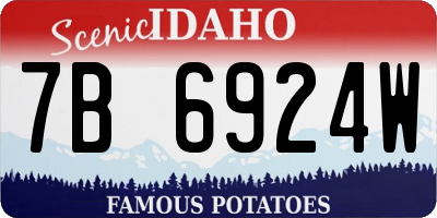 ID license plate 7B6924W