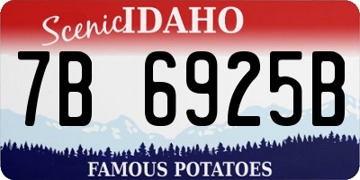 ID license plate 7B6925B