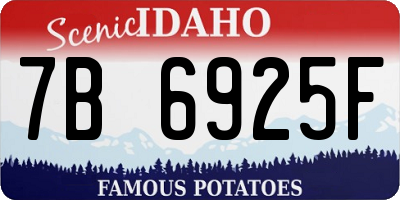 ID license plate 7B6925F