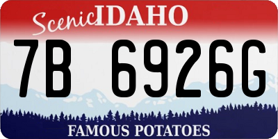ID license plate 7B6926G