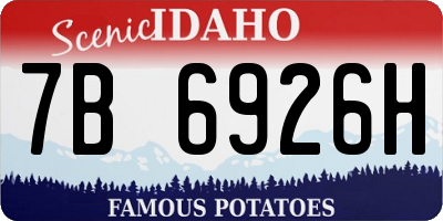 ID license plate 7B6926H