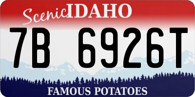 ID license plate 7B6926T