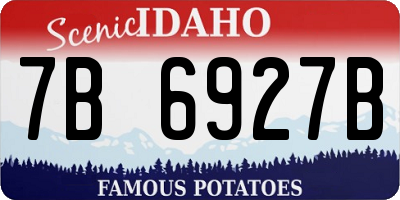 ID license plate 7B6927B