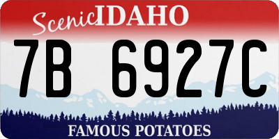 ID license plate 7B6927C