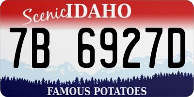 ID license plate 7B6927D