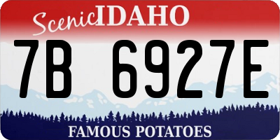 ID license plate 7B6927E