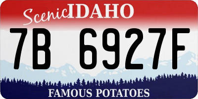 ID license plate 7B6927F