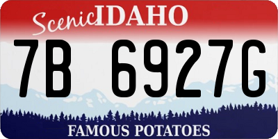 ID license plate 7B6927G