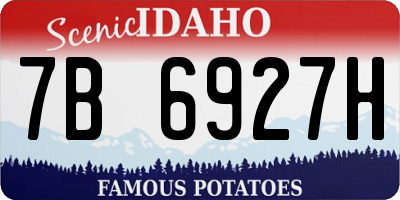 ID license plate 7B6927H