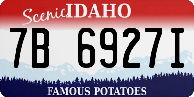 ID license plate 7B6927I