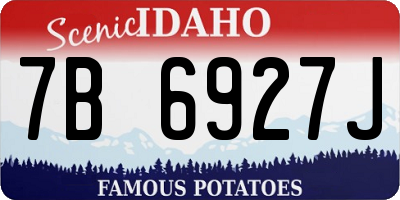ID license plate 7B6927J