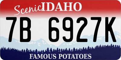 ID license plate 7B6927K