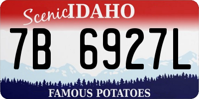 ID license plate 7B6927L