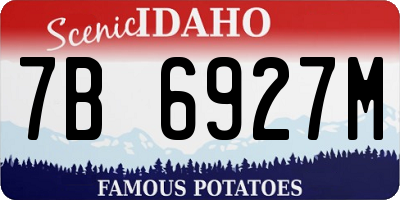 ID license plate 7B6927M