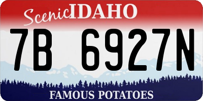 ID license plate 7B6927N
