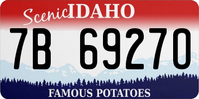 ID license plate 7B6927O