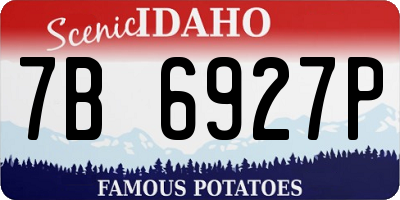ID license plate 7B6927P