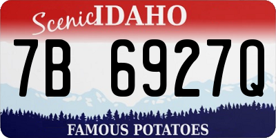 ID license plate 7B6927Q