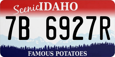 ID license plate 7B6927R