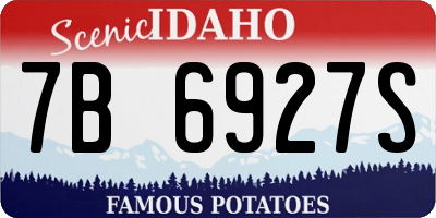 ID license plate 7B6927S