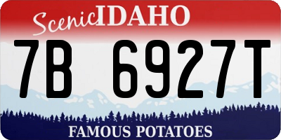 ID license plate 7B6927T