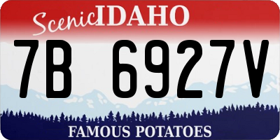 ID license plate 7B6927V