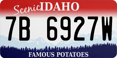 ID license plate 7B6927W