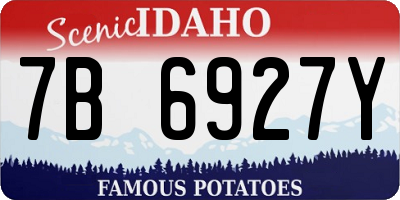 ID license plate 7B6927Y