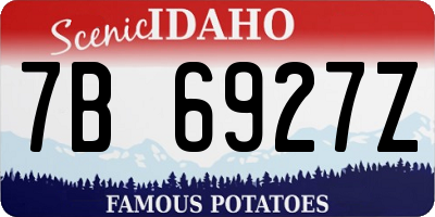 ID license plate 7B6927Z