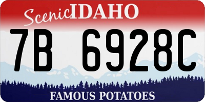 ID license plate 7B6928C