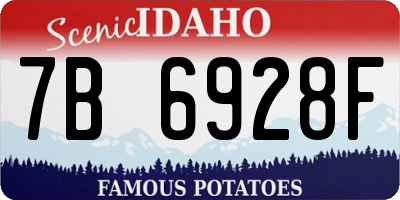 ID license plate 7B6928F