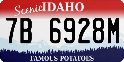 ID license plate 7B6928M