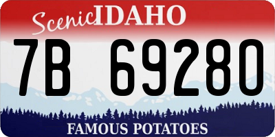 ID license plate 7B6928O
