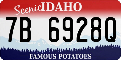ID license plate 7B6928Q