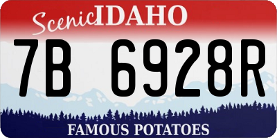 ID license plate 7B6928R