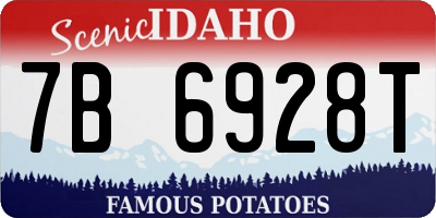 ID license plate 7B6928T