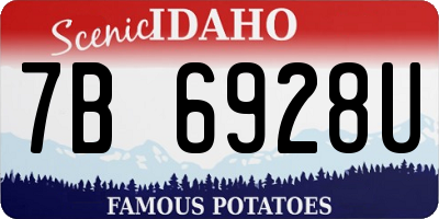 ID license plate 7B6928U