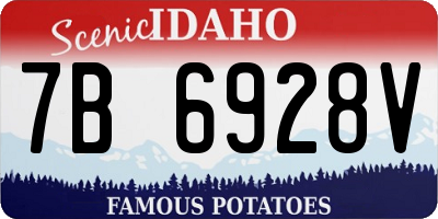 ID license plate 7B6928V