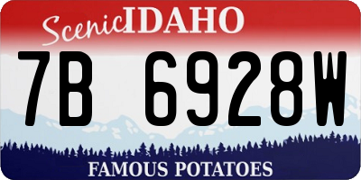 ID license plate 7B6928W