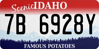 ID license plate 7B6928Y