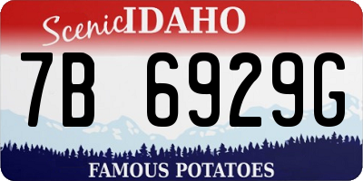 ID license plate 7B6929G